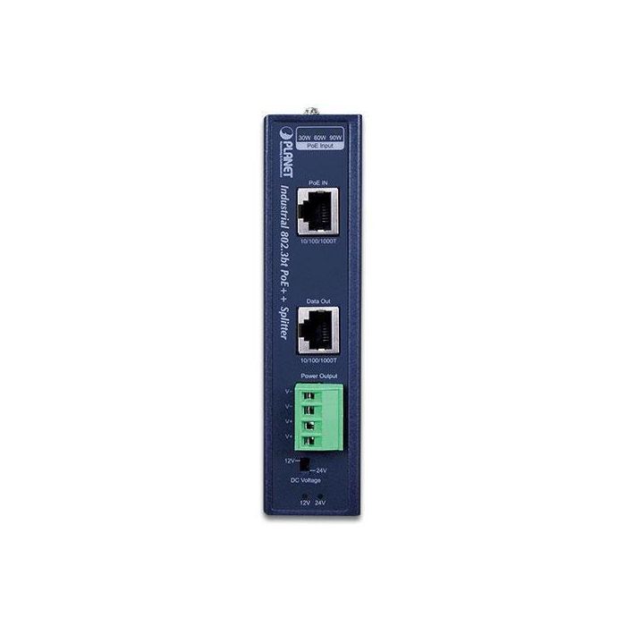 Planet IPOE-173S Splitter PoE++ Industrial Gigabit 802.3bt, De un solo puerto, 70W con Salida 12/24V DC, -40 a 75°C 1