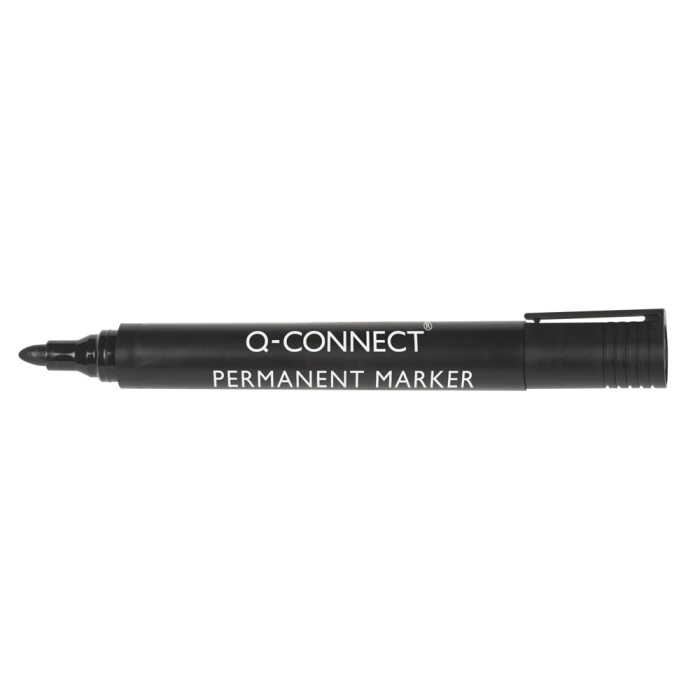 Q-connect Rotulador Marcador Permanente Negro Punta Redonda 3 mm 1