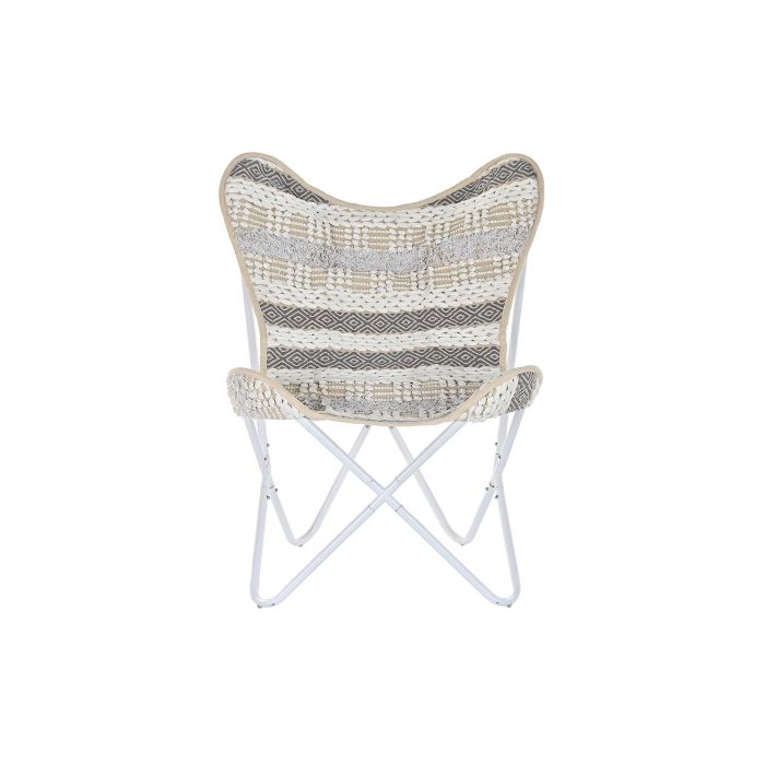 Sillon Boho DKD Home Decor Blanco Gris 65 x 90 x 74 cm 3 Sillon Boho DKD Home Decor Blanco Gris 65 x 90 x 74 cm 3