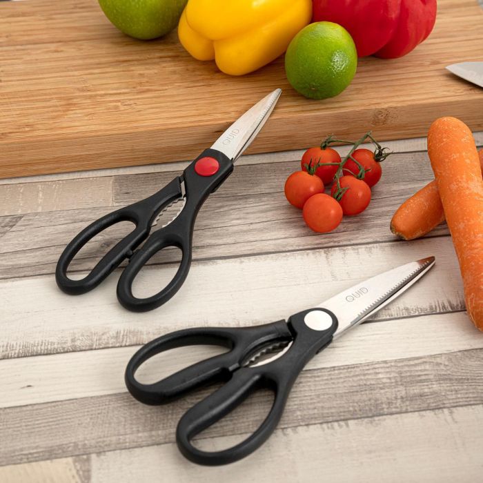 Quid Tijeras Cascanueces Acero Inoxidable Kitchen Chef 21,5 cm - Pack 6 Unidades con Mango Soft Touch y Apto Lavavajillas 1