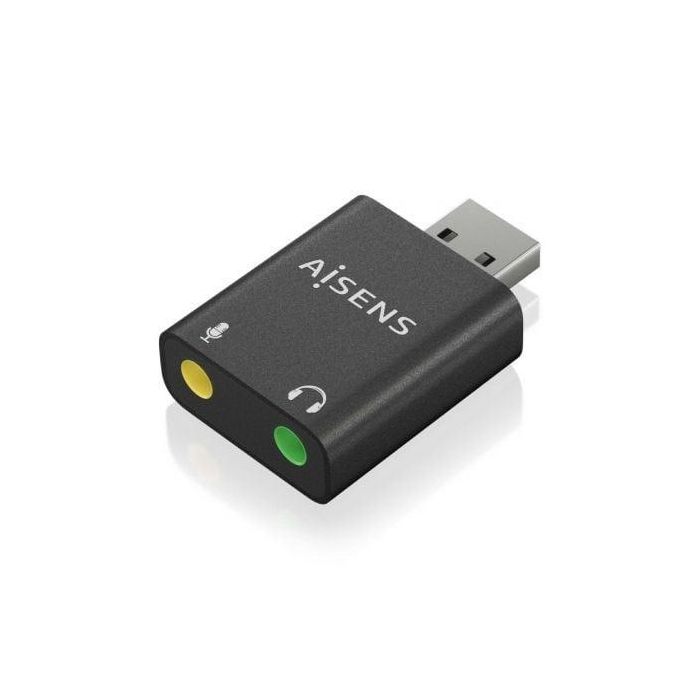 AISENS - CONVERSOR USB-A A AUDIO 48KHz, USB-A/M-2xJACK 3.5/H, NEGRO AISENS - CONVERSOR USB-A A AUDIO 48KHz, USB-A/M-2xJACK 3.5/H, NEGRO
