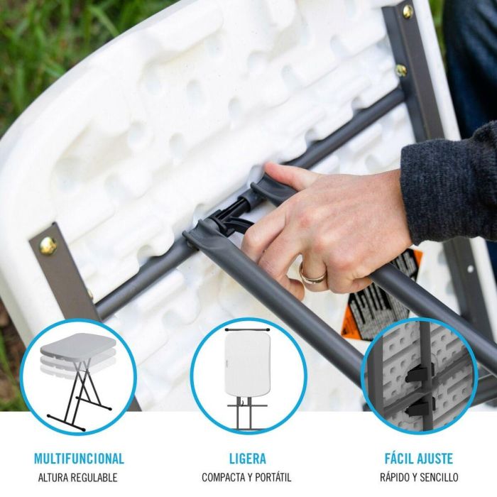 Mesa de picnic Lifetime Blanco Acero HDPE 66 x 71 x 46 cm 4 Mesa de picnic Lifetime Blanco Acero HDPE 66 x 71 x 46 cm 4