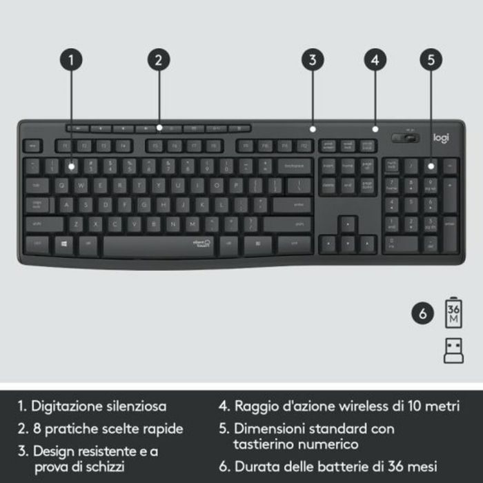 Teclado Logitech Negro QWERTY 4