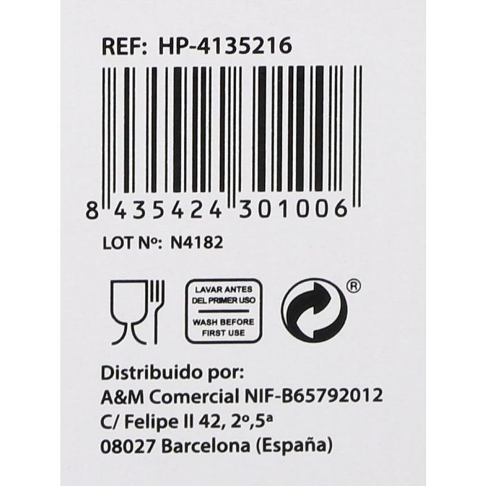 Inde Copa de Vino "Vega" 46 cl (0.46 L), Cristal, Diámetro 7.4 cm x Altura 22 cm - Juego de Copas para Vino Tinto y Blanco (24 Unidades)