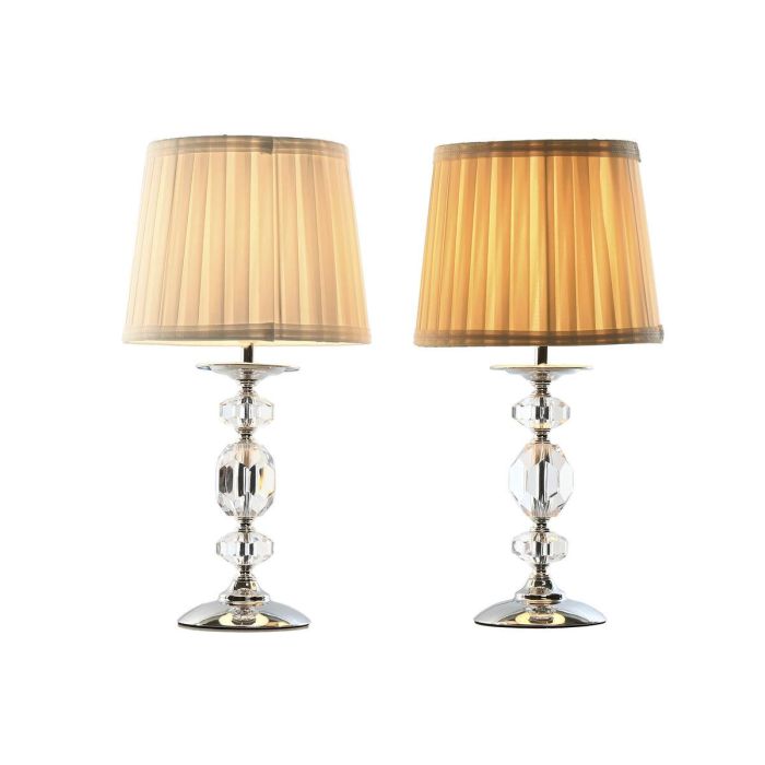 DKD Home Decor Lámpara Sobremesa Tradicional E14 25W Blanco Beige Metal Acrílico Tela Pack 2 Unidades - 22x45x22 cm 1 DKD Home Decor Lámpara Sobremesa Tradicional E14 25W Blanco Beige Metal Acrílico Tela Pack 2 Unidades - 22x45x22 cm 1