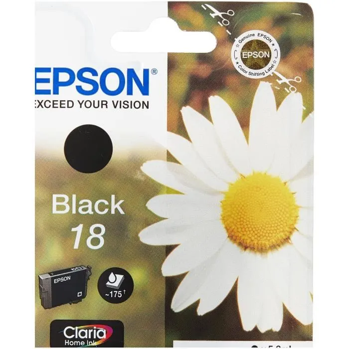 Epson Expression Home XP-102/205/305/322/405/422 Cartucho Negro nº18 3