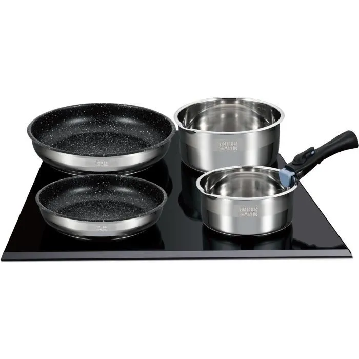 Arthur Martin AM1275 Batería de Cocina de Inducción Acero Inoxidable 15 Piezas Mango Extraíble Todas las Placas Cocción 1