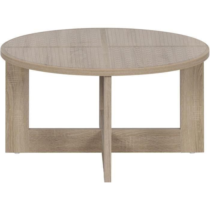 Mesa de centro redonda - TIKA - Roble - Con patas - 82 x 82 x 42 cm 2 Mesa de centro redonda - TIKA - Roble - Con patas - 82 x 82 x 42 cm 2