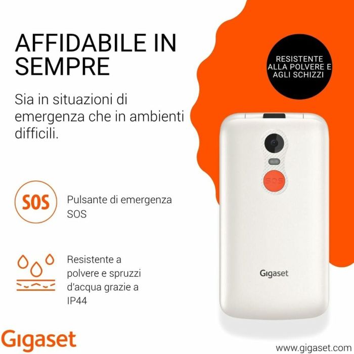 Gigaset GL595 Dual SIM Blanco - Teléfono Móvil Concha para Mayores 2.8" 0.3MP - Resistente al polvo/salpicaduras IP44 5