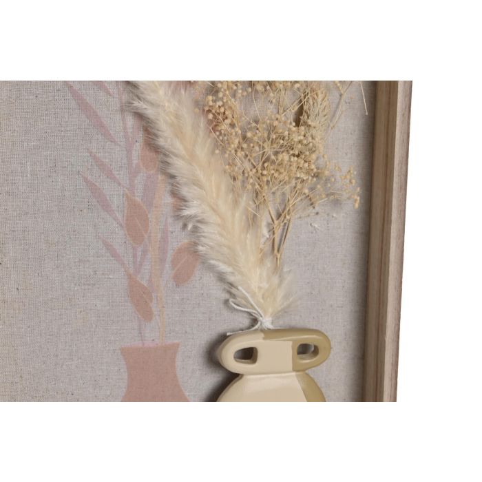 DKD Home Decor Decoración Pared Boho Natural Beige Madera 3 x 40.5 x 22.5 cm (4 Unidades) 2
