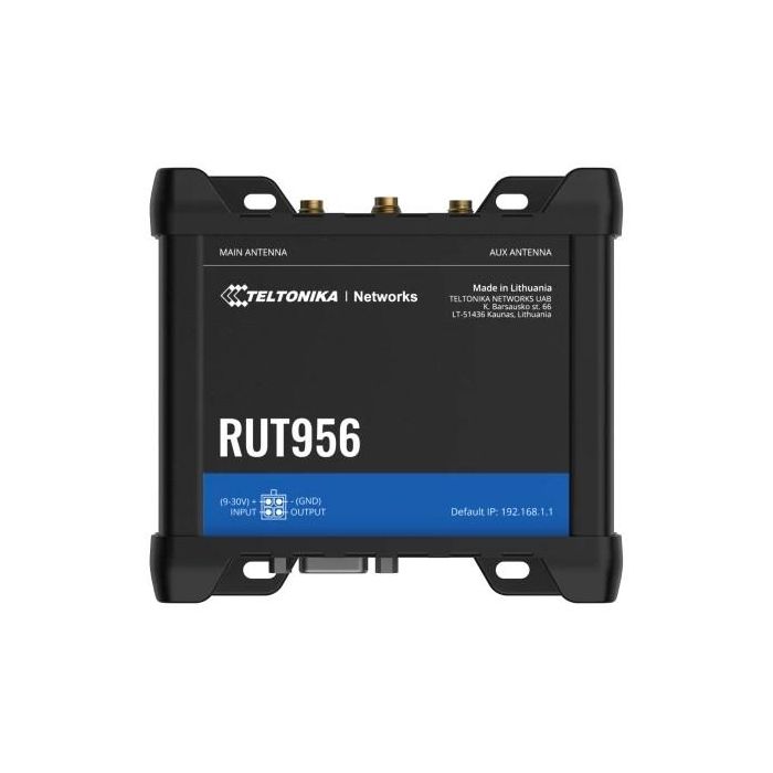 Teltonika Networks RUT956 Router Celular Industrial WiFi/4G, Ethernet, RS232/RS485, GNSS, Failover WAN, Automatización, PSU EU 0 Teltonika Networks RUT956 Router Celular Industrial WiFi/4G, Ethernet, RS232/RS485, GNSS, Failover WAN, Automatización, PSU EU 0