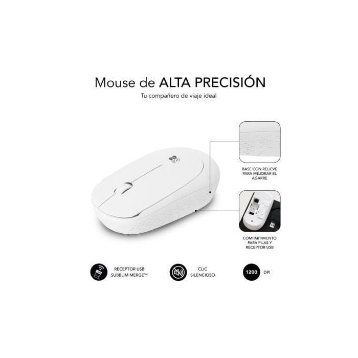 Ratón Inalámbrico Subblim Business Plus Silencioso/ Hasta 1200 DPI/ Blanco 1 Ratón Inalámbrico Subblim Business Plus Silencioso/ Hasta 1200 DPI/ Blanco 1