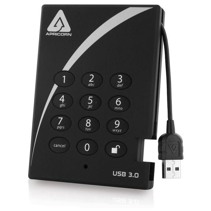 Apricorn Aegis Padlock 3.0 Disco Duro Externo USB 3.0 500GB Cifrado Hardware AES 256-bit Seguro 2