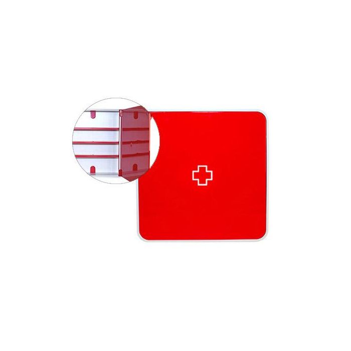 Botiquin Paperflow Plastico 3 Estantes Para Medicinas 320x70x320 mm Rojo