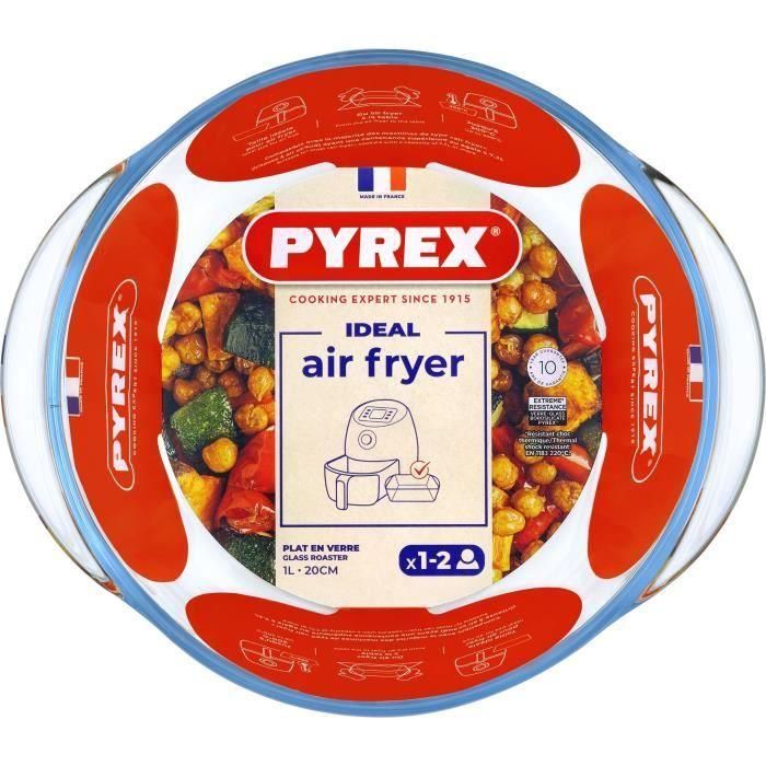 Pyrex 1450140 Plato Redondo para Freidora de Aire de Vidrio Borosilicato 20 cm