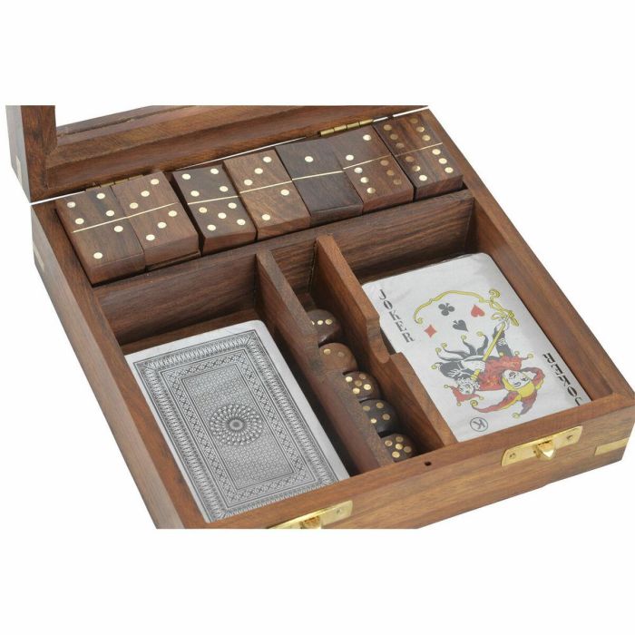 Juego Colonial DKD Home Decor Marron Dorado 17 x 5.5 x 17 cm Set de 4