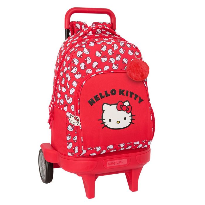 Mochila gde. c/ruedas compact evol. ext. hello kitty "iconic" 33x45x22cm