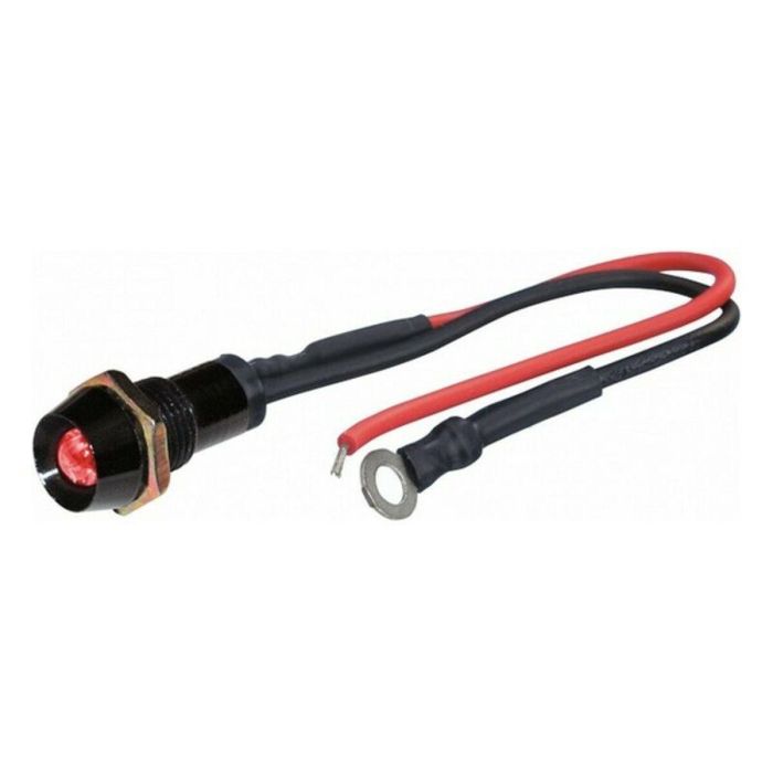 Foliatec FO33154 Luz LED de Control y Ambiente Roja 'Black Fire' 1 Unidad Ø 10 mm para Coche Universal 12V Fácil Instalación