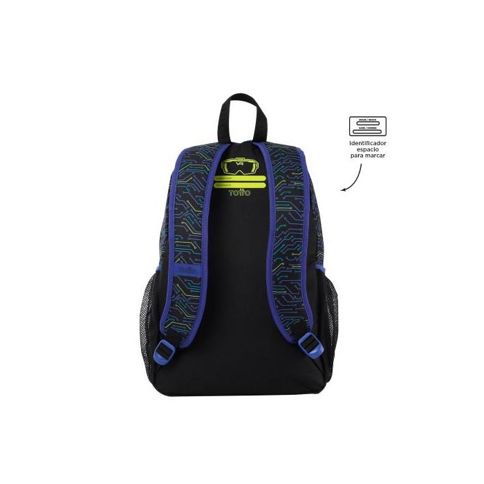 Totto Mochila Morral Mettaverse L Grande con Compartimiento Principal, Bolsillos Laterales y Organizadores Internos MJ04MTV003-2320-5CEL 2