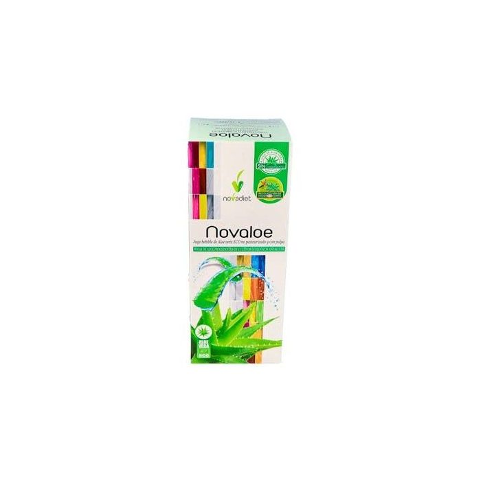 NOVADIET Novaloe Jugo Aloe Vera 1L, Ecológico, Salud Digestiva, Antioxidante y Defensas, Con Aloverosa