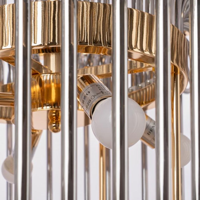 Lámpara Techo Oro-Gris Cristal 80 X 80 X 70 cm