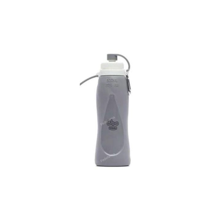 IRISANA Bbo17.500.Gr Botella Plegable de Silicona Gris 500ml, 100% BPA FREE, para Deportes y Viajes