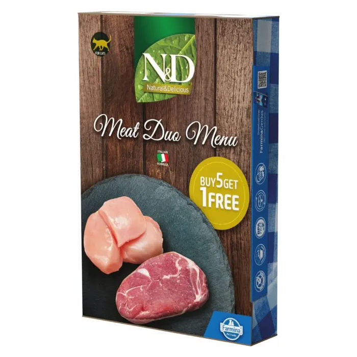 Farmina N&D Cat Natural Meat Duo Menu 6x70 gr Farmina N&D Cat Natural Meat Duo Menu 6x70 gr
