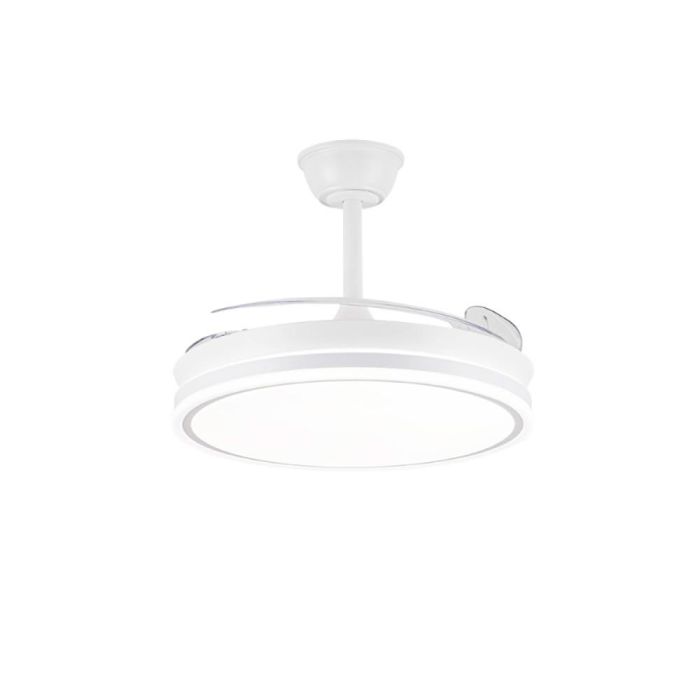 Cristalrecord Ventilador Techo LED 3CCT Evo Smart 72W 7920lm Blanco Aspas Retráctiles Ø106cm Plafón Ø48.5cm Altura 32-42cm 2 Cristalrecord Ventilador Techo LED 3CCT Evo Smart 72W 7920lm Blanco Aspas Retráctiles Ø106cm Plafón Ø48.5cm Altura 32-42cm 2