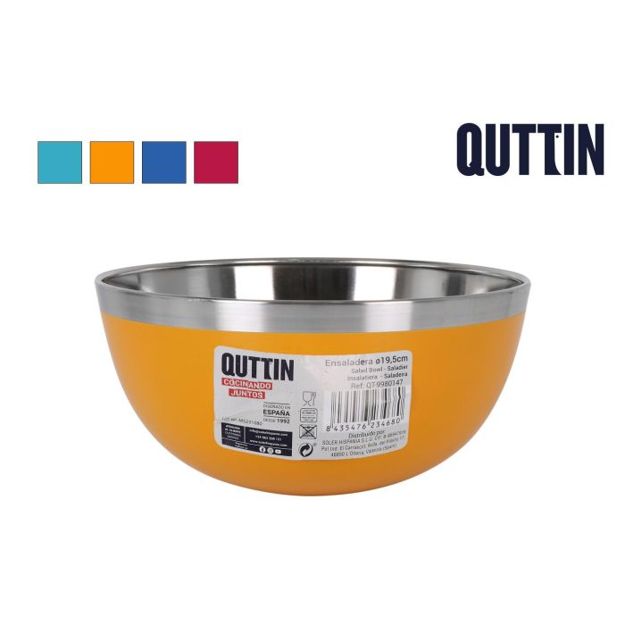 Quttin Ensaladera de Cocina para Servir, Diámetro 19 cm, Altura 9 cm, Disponible en 4 Colores Surtidos (16 Unidades) Quttin Ensaladera de Cocina para Servir, Diámetro 19 cm, Altura 9 cm, Disponible en 4 Colores Surtidos (16 Unidades)