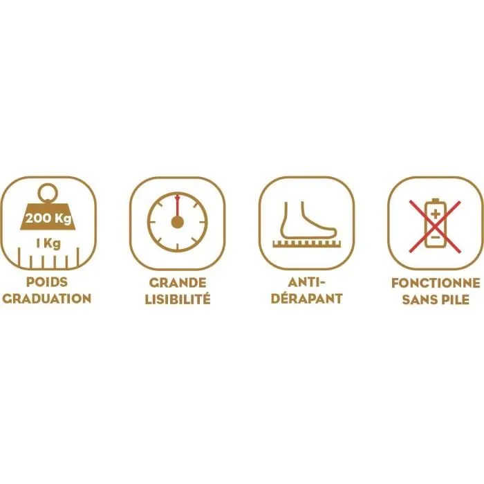 Little Balance Báscula personal mecánica 8182 PRO M 200, 200 kg, Pantalla grande, Profesional, Negro y Cromo 1