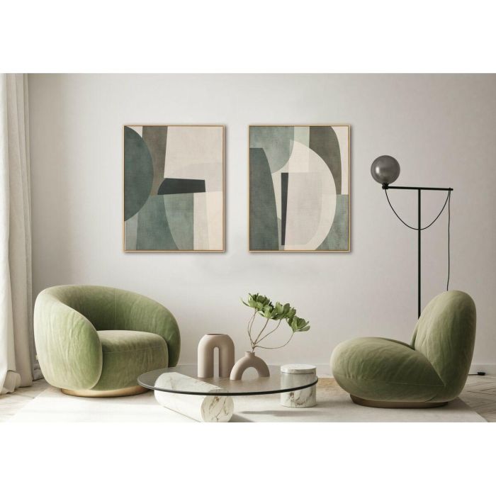 DKD Home Decor Cuadro Scandi Verde Gris 100x80 cm de Lienzo y Poliéster (2 Unidades) 2 DKD Home Decor Cuadro Scandi Verde Gris 100x80 cm de Lienzo y Poliéster (2 Unidades) 2