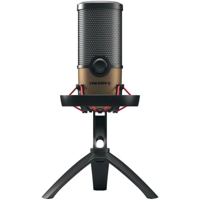 Cherry UM 9.0 PRO RGB - Micrófono de superficie para mesa USB alámbrico, 24 bit/192 kHz, negro/bronce 0 Cherry UM 9.0 PRO RGB - Micrófono de superficie para mesa USB alámbrico, 24 bit/192 kHz, negro/bronce 0