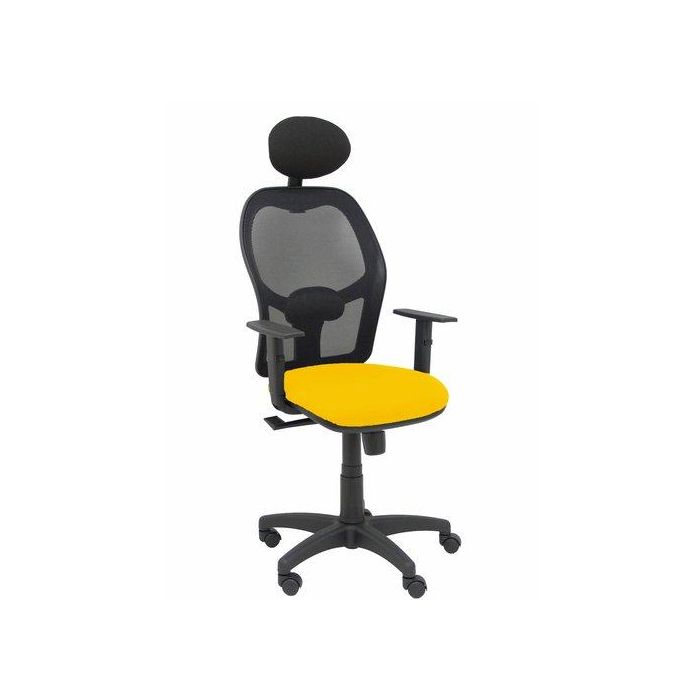 Silla Piqueras Y Crespo Alocen Brazos Regulables Cabecero Fijo Malla Negro Y Asiento Bali Amarillo