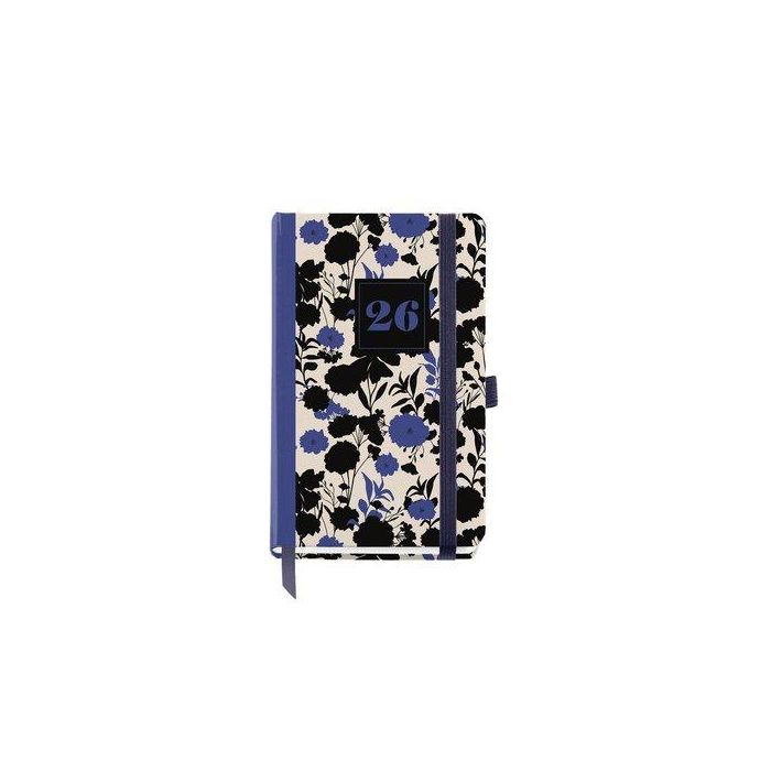 Agenda Anual (2026) Miquelrius Natura Cosida Tapa Extra Con Goma Passport 90X140 S/V Black&Blue