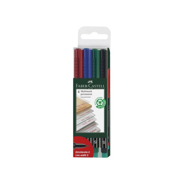 Rotulador Permanente Faber-Castell Multimark S Bolsa De 4