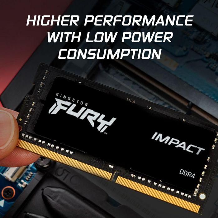 Kingston FURY Impact 16 GB DDR4-3200 SODIMM, 1.2V CL20 para portátiles AMD Ryzen e Intel XMP, Plug N Play 15