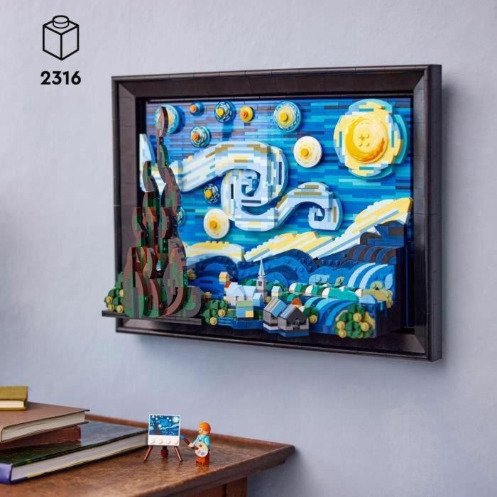 Lego Ideas 21333 Vincent Van Gogh - Lienzo de la Noche Estrellada Lámina Artística 3D - 2316 Piezas 4