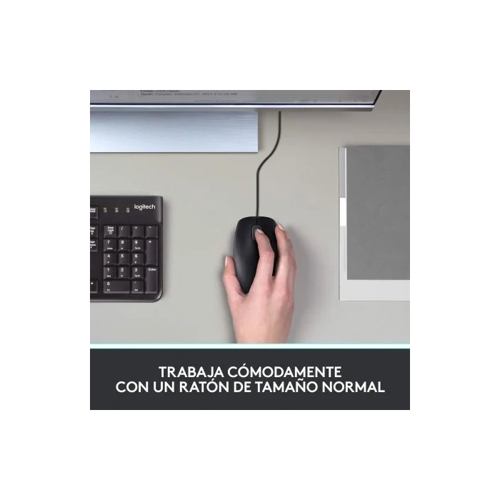 Logitech B100 Ratón Óptico USB para Empresas, USB Tipo-A, Negro 4 Logitech B100 Ratón Óptico USB para Empresas, USB Tipo-A, Negro 4