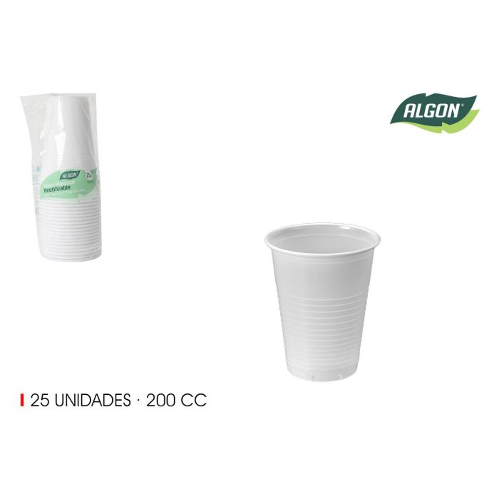 Vaso Blanco 200 cc - Pack de 25 - Algon (24 Unidades) Vaso Blanco 200 cc - Pack de 25 - Algon (24 Unidades)