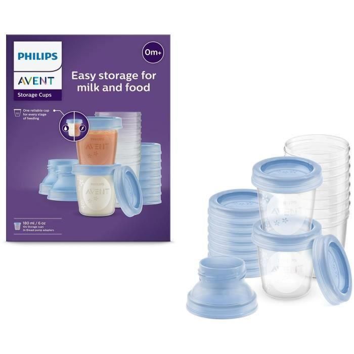 Philips Avent SCF618/10 Nuevo Sistema de Almacenamiento de Leche Materna para Bebés - Recolector, Conservador y Envase Eficiente de Suministro Philips Avent SCF618/10 Nuevo Sistema de Almacenamiento de Leche Materna para Bebés - Recolector, Conservador y Envase Eficiente de Suministro