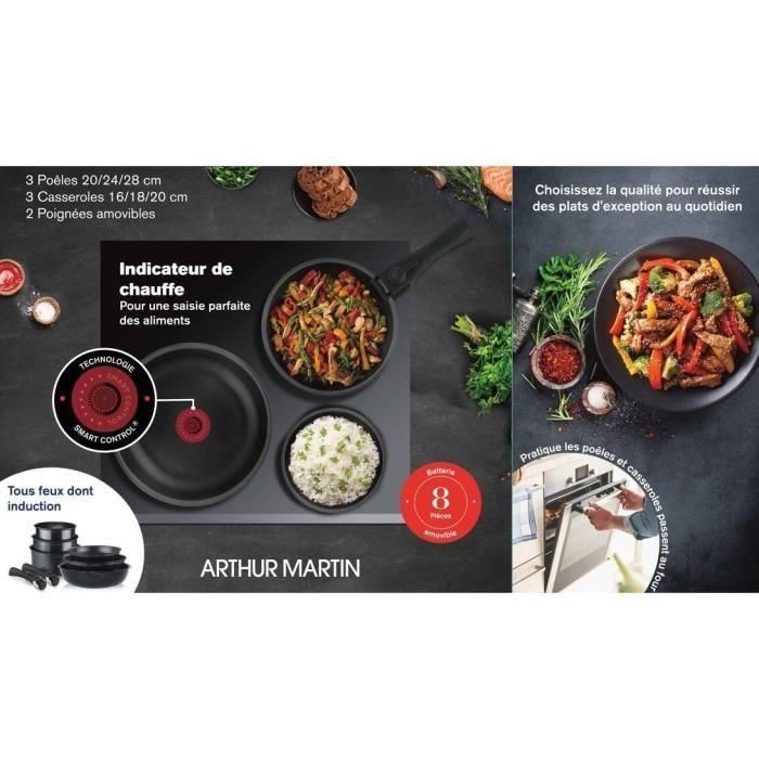 Arthur Martin AM925B Batería de Cocina 8 Piezas Inducción, Aluminio, Mango Extraíble, Compatible con Todas las Placas. 3 Arthur Martin AM925B Batería de Cocina 8 Piezas Inducción, Aluminio, Mango Extraíble, Compatible con Todas las Placas. 3