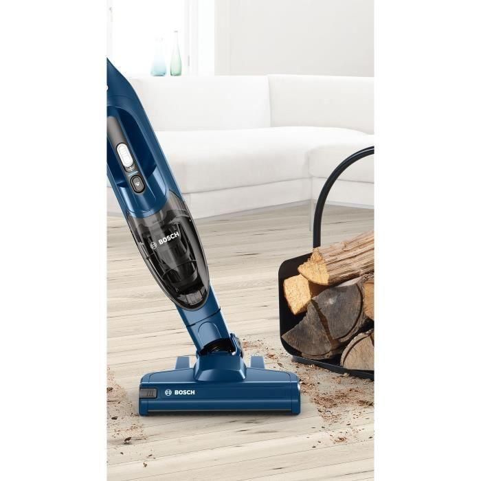 Aspirador escoba inalámbrico - BOSCH BBHF216 - 16 V máx. - Batería de litio - 36 min - Aspirador de mesa integrado - Azul 3 Aspirador escoba inalámbrico - BOSCH BBHF216 - 16 V máx. - Batería de litio - 36 min - Aspirador de mesa integrado - Azul 3