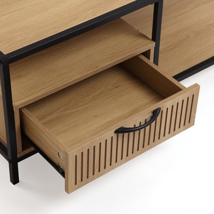 Mesa Auxiliar de Café Nashville Versa 50x35x100 cm - Madera MDF y Metal 2 Mesa Auxiliar de Café Nashville Versa 50x35x100 cm - Madera MDF y Metal 2