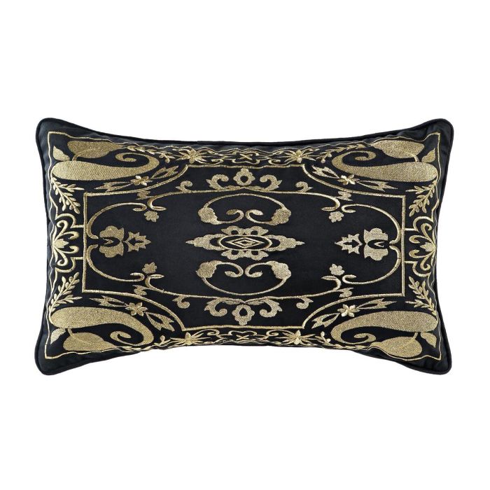 DKD Home Decor Cojín Árabe Negro de Poliéster 10x50x30 cm con Cremallera Oculta DKD Home Decor Cojín Árabe Negro de Poliéster 10x50x30 cm con Cremallera Oculta