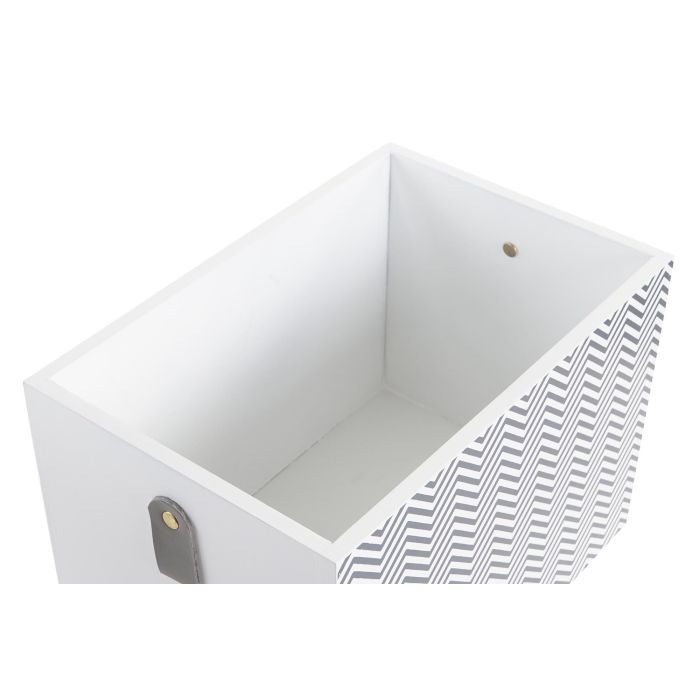 Caja DKD Home Decor Blanco Gris 28 x 23 x 37 cm Set de 3 3 Caja DKD Home Decor Blanco Gris 28 x 23 x 37 cm Set de 3 3
