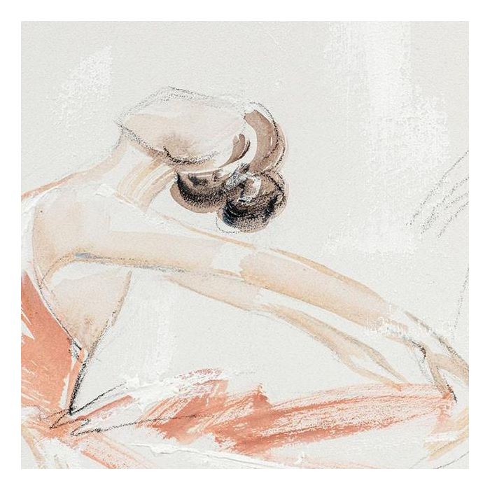 DKD Home Decor Cuadro Romantico Blanco Beige 3.7 x 100 x 80 cm (2 Unidades) Pintado a Mano Lienzo Pino Ballet 3