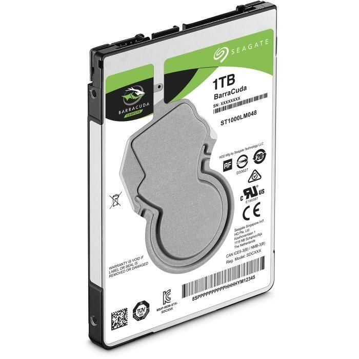 Seagate ST1000LM048 Disco duro interno BarraCuda 1TB 2.5" 5400 rpm SATA 6Gb/s 128MB Caché 2