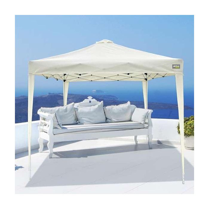 Max-air Cenador Plegable de Exterior con Chimenea Integrada 300x300x250 cm, Resistente Estructura de Acero y Techo de Tela