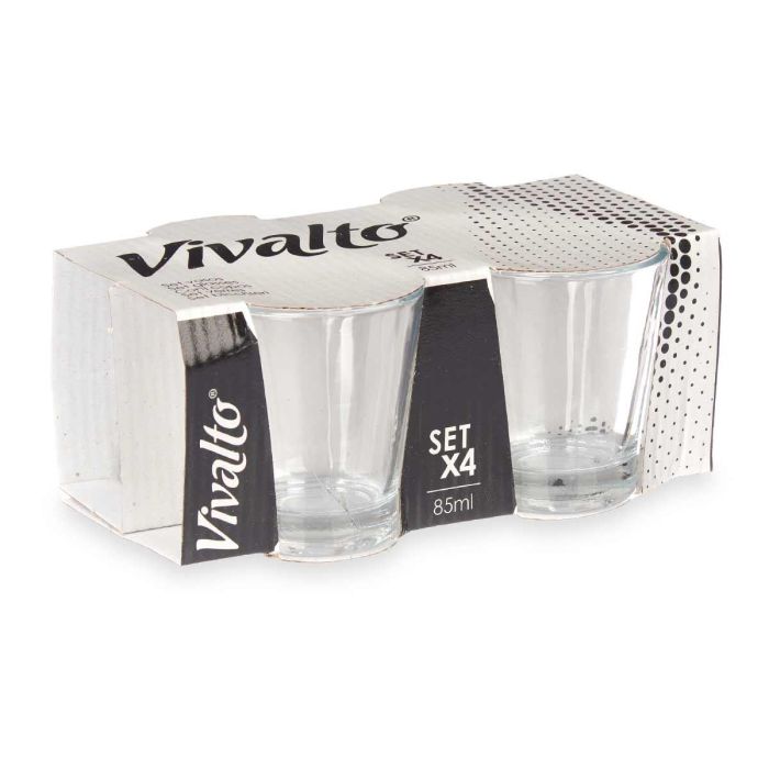 Set 4 Vasos Vidrio Cafe 85Ml Vivalto 17X7CM (24 Unidades) 2 Set 4 Vasos Vidrio Cafe 85Ml Vivalto 17X7CM (24 Unidades) 2