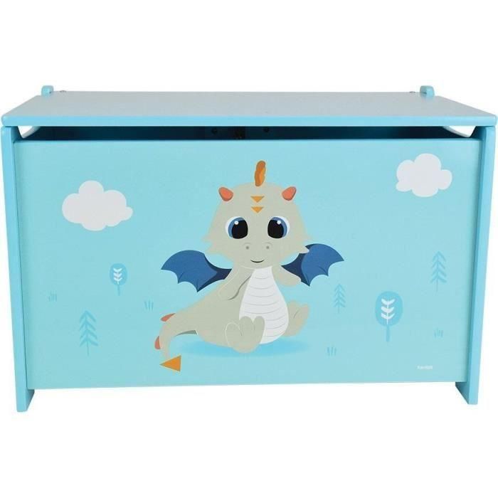 LEON THE DRAGON Caja de juguetes de madera ± 40 x 58 x 36 cm para niños LEON THE DRAGON Caja de juguetes de madera ± 40 x 58 x 36 cm para niños